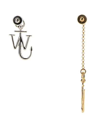 Jw Anderson J.w. Anderson Asymmetric Anchor Earrings In Multicolour