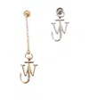 Jw Anderson Silver Asymmetric Anchor-motif Earrings In Yellow