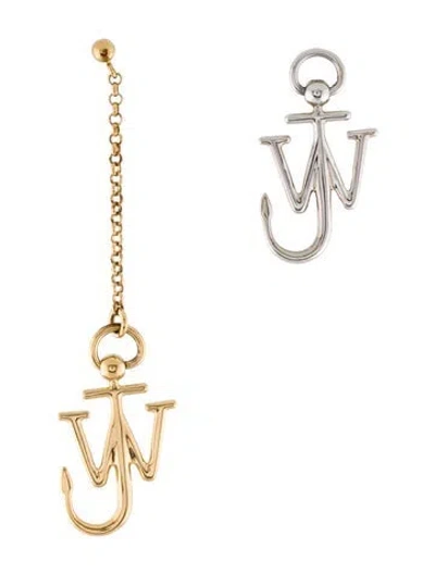 Pre-owned Jw Anderson Asymmetric Anchor Logo Drop Earrings In Multi