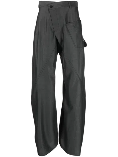 Jw Anderson Asymmetric Trousers In Grey