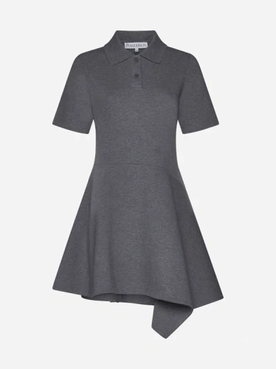 JW ANDERSON ASYMMETRIC COTTON POLO DRESS