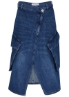 Jw Anderson Blue Cargo Pocket Denim Midi Skirt In Blue