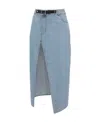 Jw Anderson Asymmetric Denim Midi Skirt In Blue