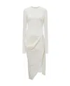 Jw Anderson Asymmetric Draped Dress In White