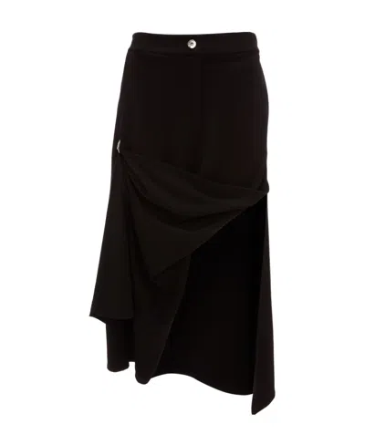 Jw Anderson Asymmetric Draped Skirt In Black
