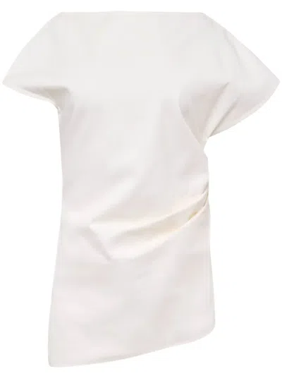 Jw Anderson Asymmetric Draped Top In White