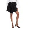 Jw Anderson Asymmetric Draped Wool Mid-rise Mini Skirt In Black