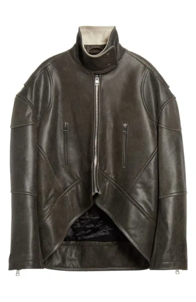 JW ANDERSON JW ANDERSON ASYMMETRIC HEM LEATHER JACKET