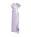 Jw Anderson Asymmetric Lace Trim Layered Dress In Purple