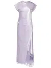 Jw Anderson Asymmetric Lace Trim Layered Dress In Purple