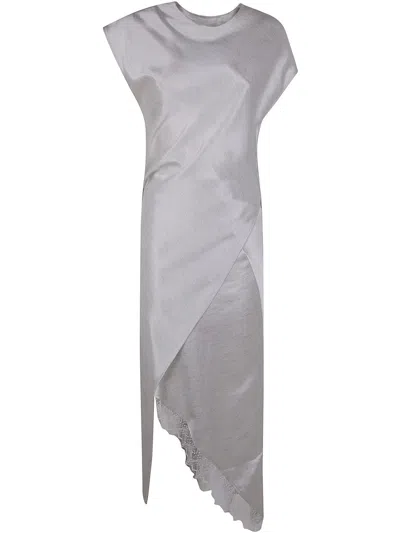 JW ANDERSON JW ANDERSON ASYMMETRIC LACE TRIM LAYERED DRESS