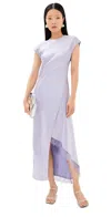Jw Anderson Asymmetric Lace Trim Layered Dress In Lilac