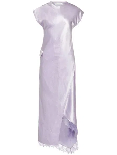 JW ANDERSON ASYMMETRIC LACE TRIM LAYERED DRESS