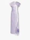 Jw Anderson Asymmetric Lace Trim Layered Dress In Purple