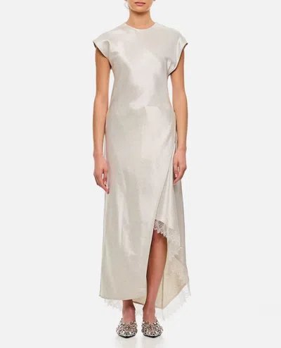 Jw Anderson Asymmetric Lace Trim Layered Dress In White