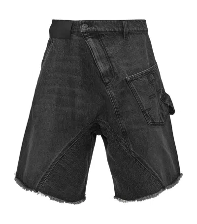 Jw Anderson Jeans-shorts Im Deconstructed-look In Black