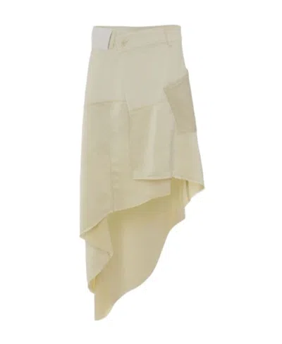 Jw Anderson Asymmetric Midi Skirt In Nude