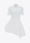 Jw Anderson Asymmetric Mini Polo Dress In White