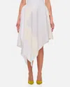 Jw Anderson Cotton Skirt With Patchwork Striped Layers In Grey