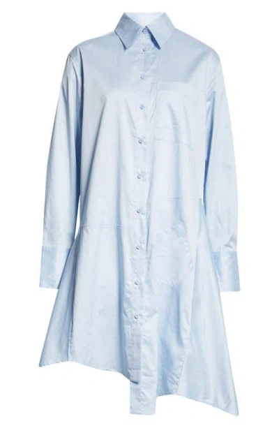 Jw Anderson Asymmetric Peplum Button-up Shirt In Pale Blue