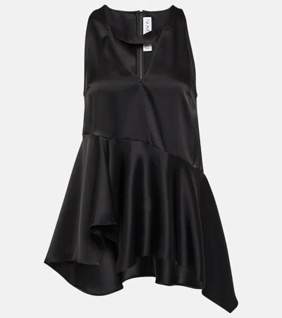 Jw Anderson Asymmetric Satin Top In Black