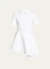 Jw Anderson Asymmetric Short-sleeve Mini Polo Dress In White