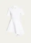 Jw Anderson Asymmetric Mini Polo Dress In White