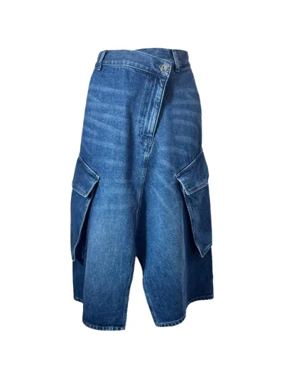 Pre-owned Jw Anderson Asymmetric Skirt In Blue