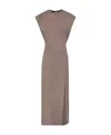 Jw Anderson Asymmetric-sleeves Slit Dress In Gray