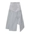 Jw Anderson Patchwork Cotton Midi Skirt In Grey