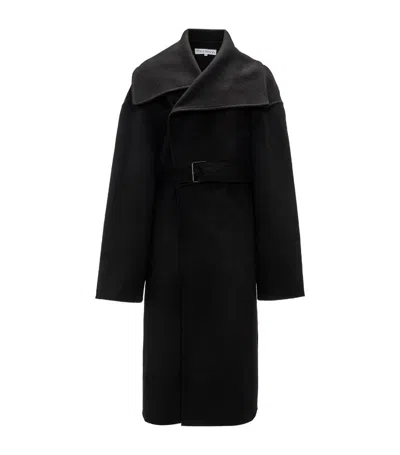 Jw Anderson Belted Wool Coat In Blue