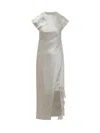 Jw Anderson Lace-trim Layered Maxi Dress In Grey