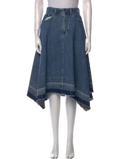 Pre-owned Jw Anderson Asymmetrical Midi Length Skirt In Blue