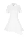 Jw Anderson Asymmetric Mini Polo Dress In White