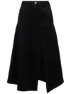 Jw Anderson Hanky-hem Asymmetric Skirt In Black  