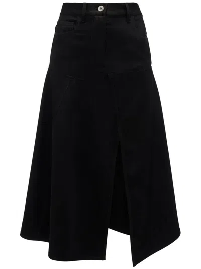 Jw Anderson Hanky-hem Asymmetric Skirt In Black  