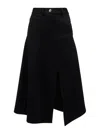 Jw Anderson Hanky-hem Asymmetric Skirt In Negro