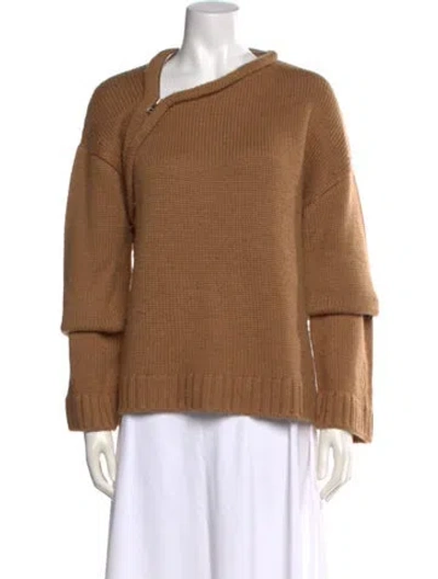 Pre-owned Jw Anderson Asymmetrical Sweater In Brown