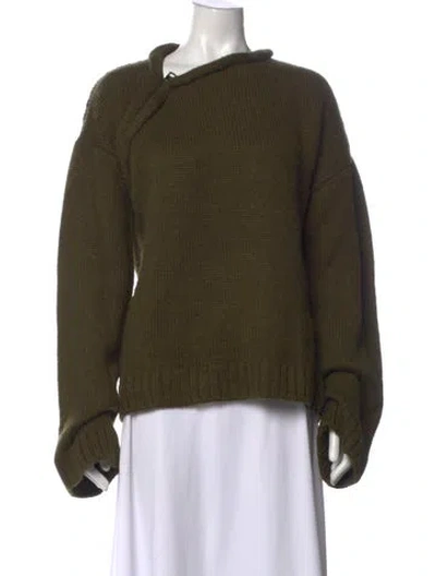 Pre-owned Jw Anderson Asymmetrical Sweater In Green