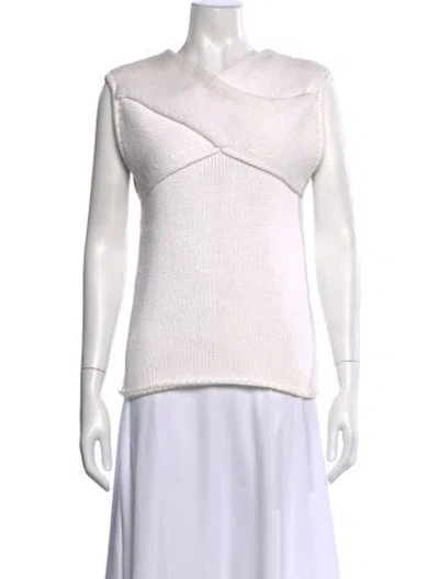 Pre-owned Jw Anderson Asymmetrical Sweater In White