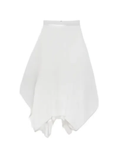 Jw Anderson Asymmetric-hem A-line Skirt In White