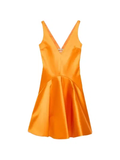 Jw Anderson Asymmetric-hem V-neck Dress In Orange