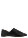 Jw Anderson Babouche Flat Leather Mules Round Toe In Black