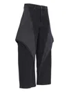 Jw Anderson Cropped Sculptural Jeans Smoke In Black