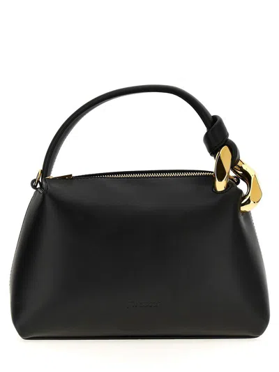 Jw Anderson Black Jwa Corner Leather Bag In 999 Black
