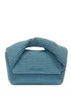 Jw Anderson Medium Twister Raffia Tote Bag In Blue Blu E Verdi