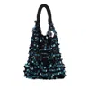 Jw Anderson Crochet Handle Sequin Embellished Tote Bag In Green