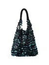 Jw Anderson Crochet Handle Sequin Embellished Tote Bag In Green