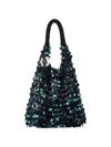 Jw Anderson Crochet Handle Sequin Embellished Tote Bag In Green