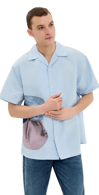 Jw Anderson Balloon Embroidery Short Sleeve Shirt Light Blue